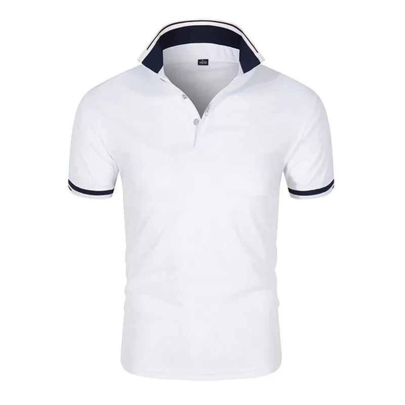 2024 Men's Top Hot Selling High Quality Summer Color Blocked POLO Shirt Men's Casual Sports Style T-Shirt Short Sleeve