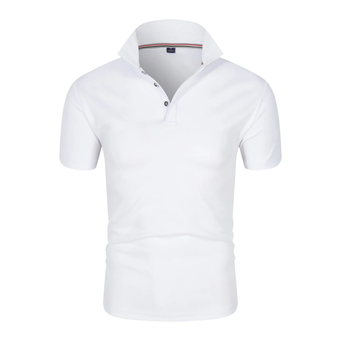 Urban Chic Men's Polo Shirt: Sleek Grey with Classic Striped Trim Detail