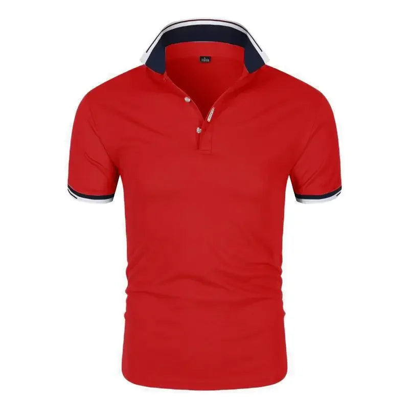 2024 Men's Top Hot Selling High Quality Summer Color Blocked POLO Shirt Men's Casual Sports Style T-Shirt Short Sleeve