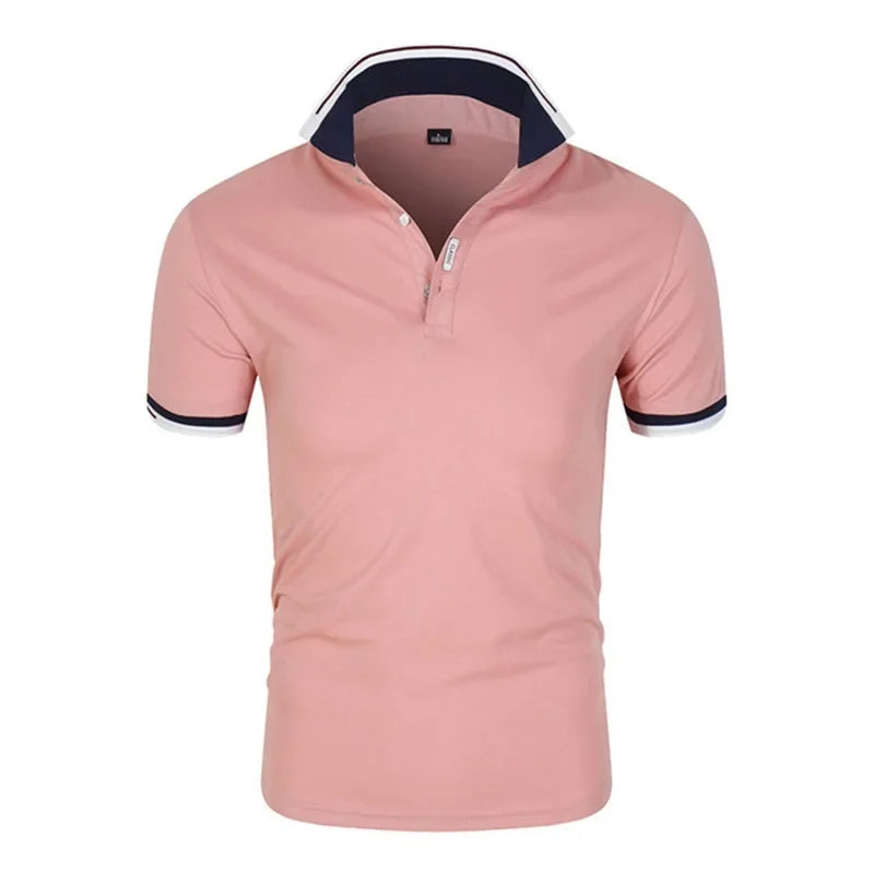 2024 Men's Top Hot Selling High Quality Summer Color Blocked POLO Shirt Men's Casual Sports Style T-Shirt Short Sleeve