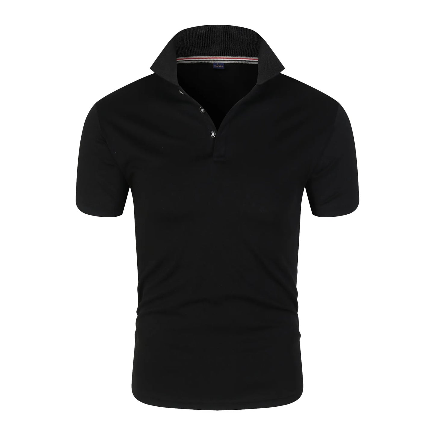 Urban Chic Men's Polo Shirt: Sleek Grey with Classic Striped Trim Detail