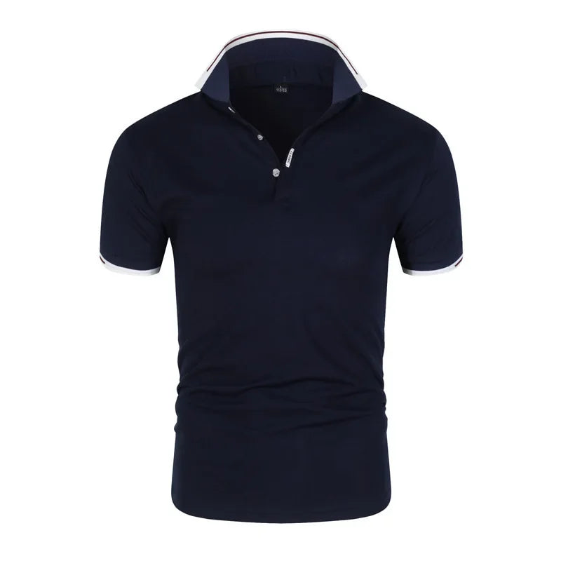 2024 Men's Top Hot Selling High Quality Summer Color Blocked POLO Shirt Men's Casual Sports Style T-Shirt Short Sleeve