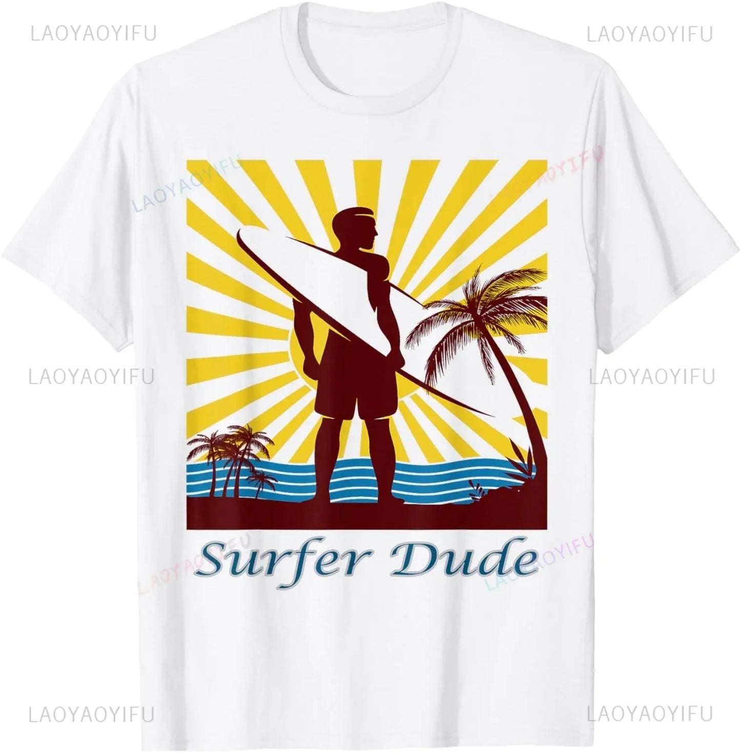 Surfing Apparel - Surfer Surf T-Shirt  Men Clothing Tops Streetwear  Graphic T Shirts  Camisetas  Vintage T Shirt  Ropa Hombre