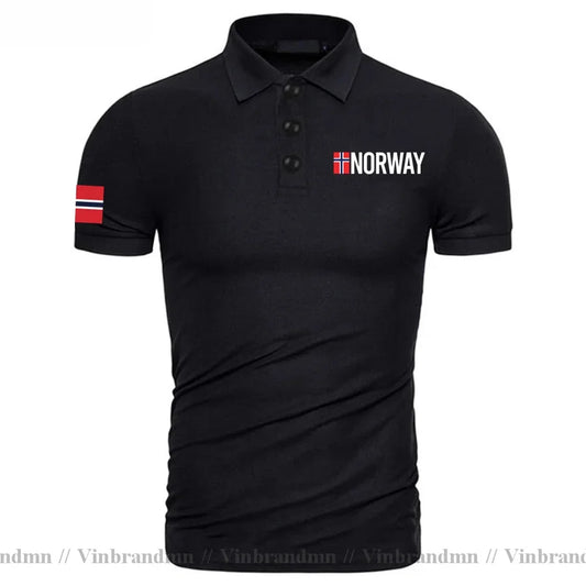 Norway Flag Polo Shirts Men Newest Fashion Casual Printed Letter Northern Europe Shirt Male Polos Solid Man Sweatshirt Plus Size