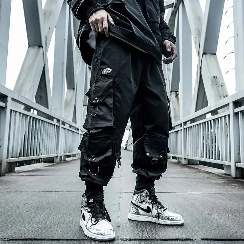 ARENS Black Cargo Pants Men Joggers Hip Hop Techwear Pants Hippie Cargo Trousers for Men Streetwear Plus Size Pockets Oversize