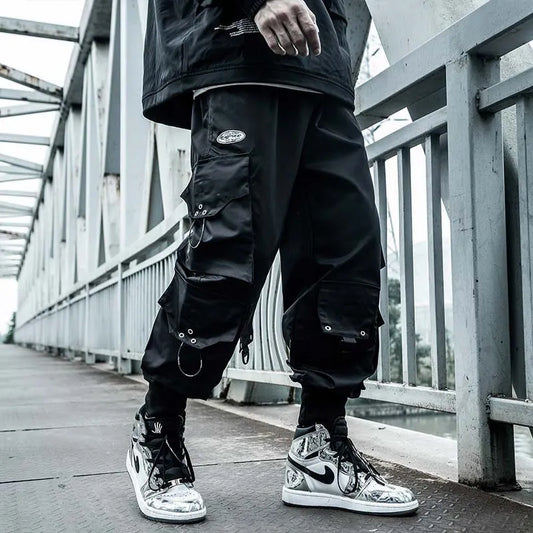 ARENS Black Cargo Pants Men Joggers Hip Hop Techwear Pants Hippie Cargo Trousers for Men Streetwear Plus Size Pockets Oversize